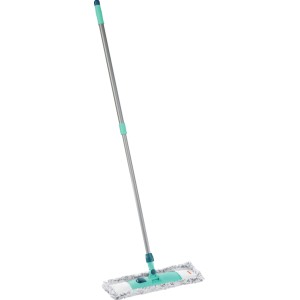 Leifheit Classic lavapavimenti con manico telescopico e panno blu-bianco.