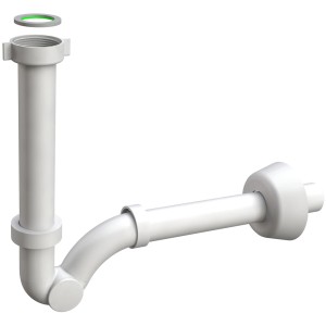 Sifone bianco per lavabo, dettaglio.