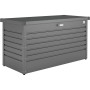 Biohort Box per il tempo libero 130, grigio scuro metallizzato, box universale in metallo con serratura a cilindro con maniglia girevole.