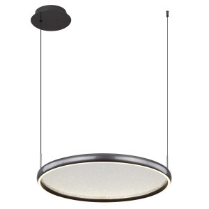 Moderna lampada a sospensione rotonda t.b.t. per interni.