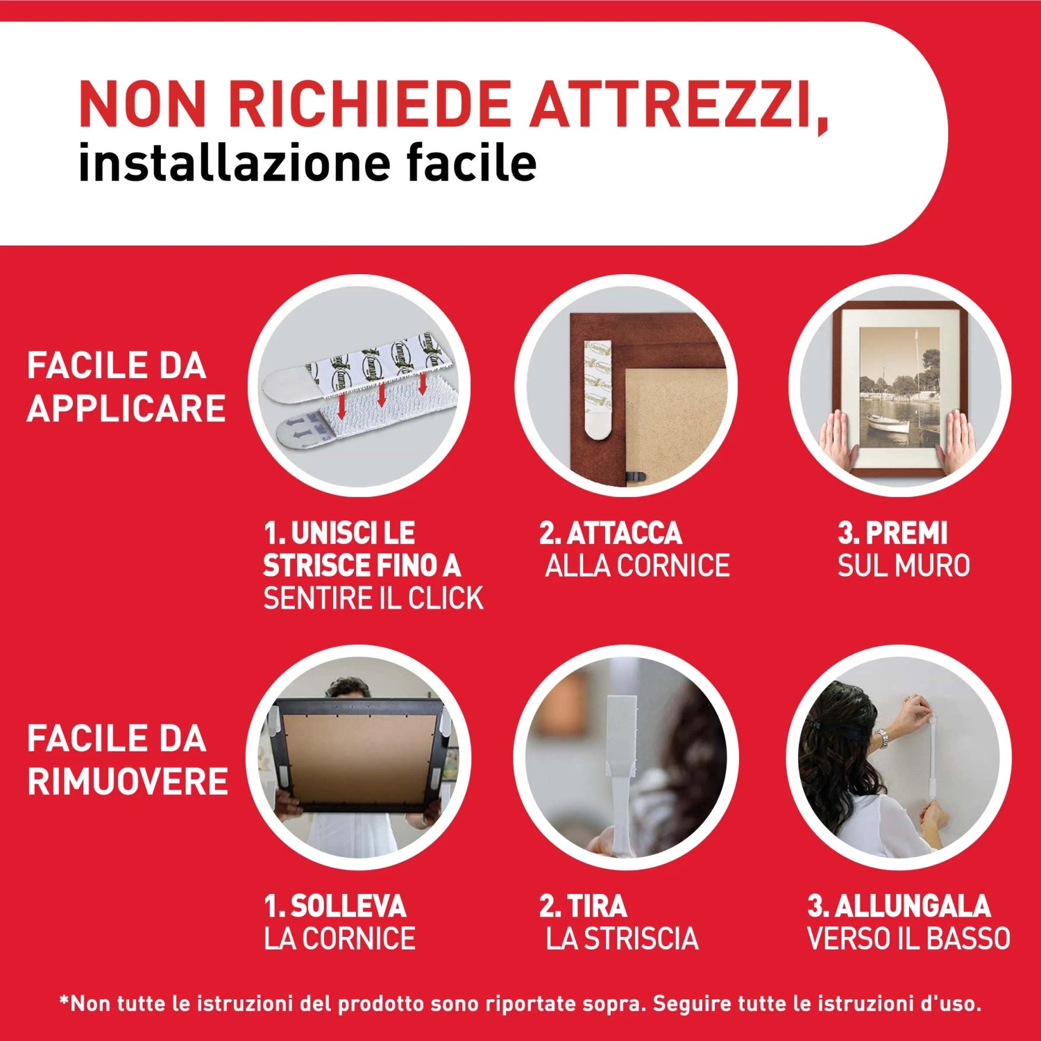 Istruzioni per ganci per quadri t.b.t.: Montaggio facile senza attrezzi.