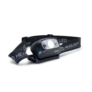 Lampada frontale LED nera t.b.t. per il mercato OBI.