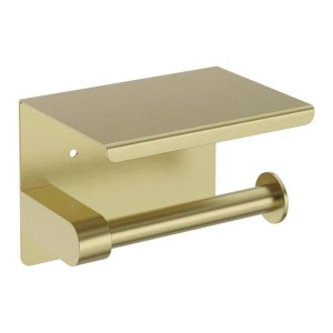 Portarotolo a parete con ripiano Idrostile 133x105 mm oro spazzolato