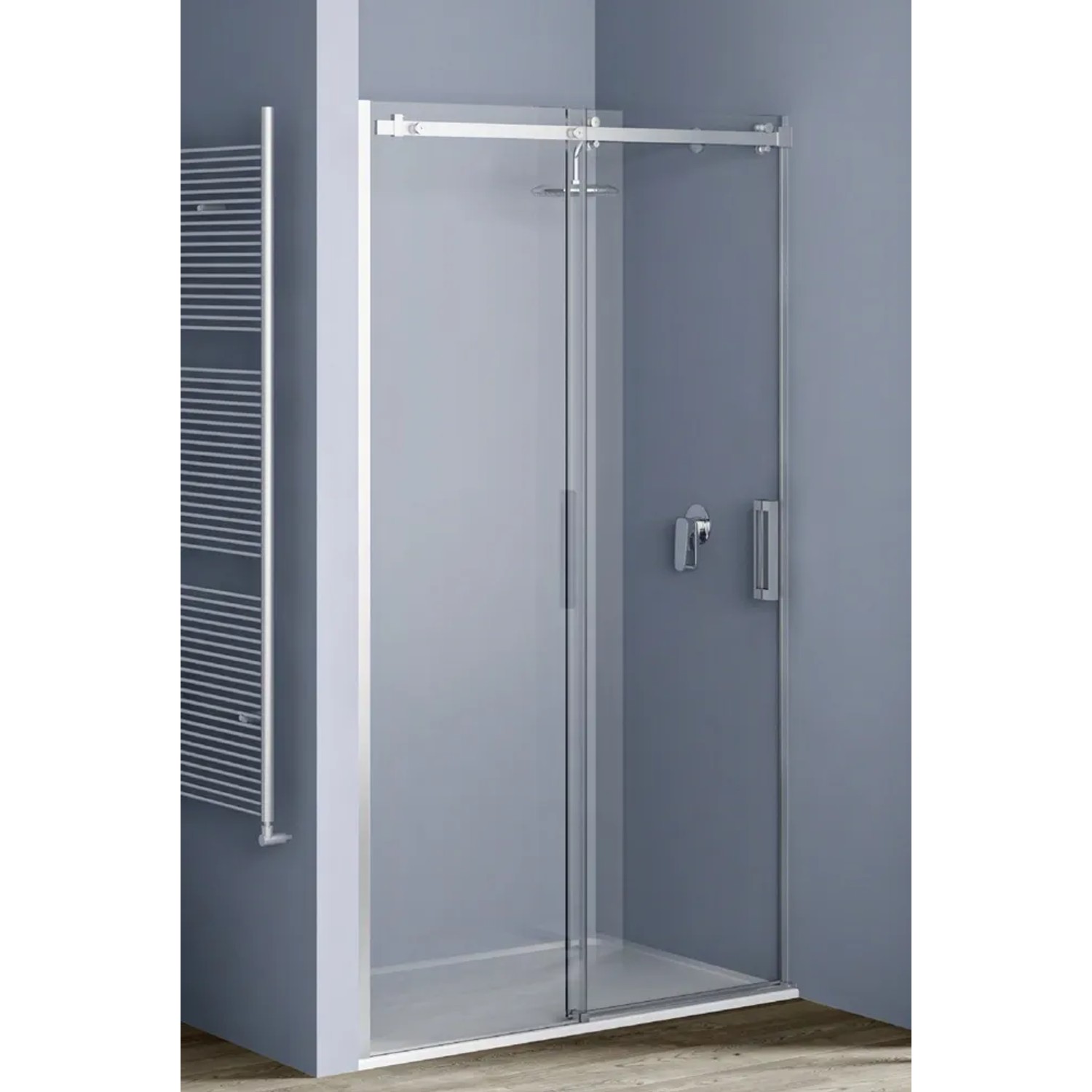 Porta scorrevole dx doccia Kilò 130 cm argento/trasparente acquista da OBI