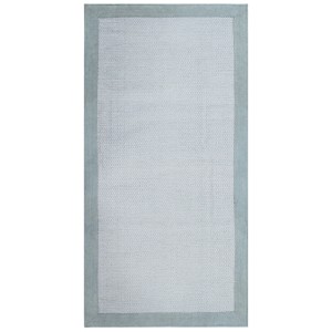 Stuoie t.b.t. chiara con bordo blu. Tappeto rettangolare.