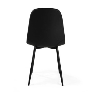 Sedia imbottita Jacky in ecopelle nera 43x55h48/86 cm