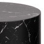 Set di 2 tavolini da salotto in legno Motrik effetto marmo nero tondo h40 cm_5
