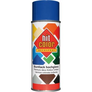 Vernice spray Hitcolor blu genziana lucido, bomboletta da 400ml.
