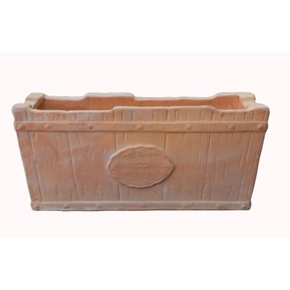 Vaso terracotta rettangolare "Welcome" L36x13x14 cm
