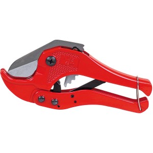Cesoia tagliatubi in plastica Rothenberger Economy, rossa, fino a Ø 42 mm. Pinza per tagliare tubi in plastica.