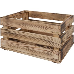 Cassa in legno di pino fiammato L, 23,9 x 39 x 29,2 cm, ideale per lo stoccaggio.