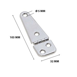t.b.t. in acciaio inox per nautica, dimensioni: 103 x 32 mm.