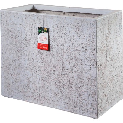 Fioriera da esterno Betulla Rustic fibra di argilla bianco L 60 x H 50 x P 30 cm