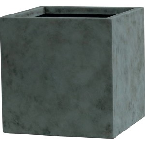 Vaso per piante t.b.t. quadrato grigio per giardino o interni.