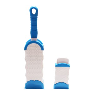 Spazzola per trapano t.b.t. blu con manico e accessorio.