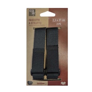 Fascette a strappo con gancio L37xH2,5xØ13 cm nero 2pz