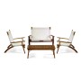 Salotto in legno Diane in tessuto olefin crema 2 posti