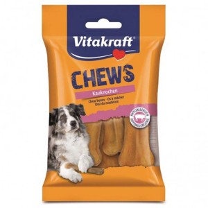 Vitakraft Chews ossi da masticare per cani, snack naturali in sacchetto.