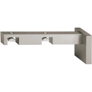 Supporto per bastone per tenda Mydeco Go, doppio binario, effetto acciaio inox, per bastoni da 1,8x1,8 cm.