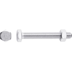 Vite per macchine LUX zincata M8 x 50 mm con testa esagonale e dado, set da 8 pezzi.