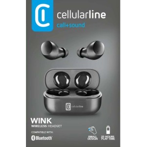 Cuffie in-ear nere t.b.t. con custodia di ricarica di Cellularline.