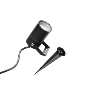 Faretto da giardino nero t.b.t. con picchetto per uso esterno.