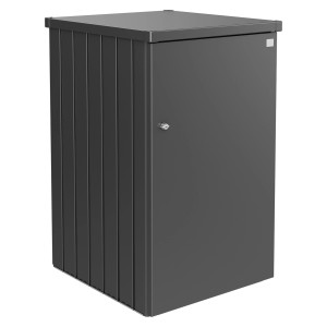Box per bidoni Biohort Alex variante 3 in grigio scuro metallizzato, chiudibile a chiave ed espandibile.