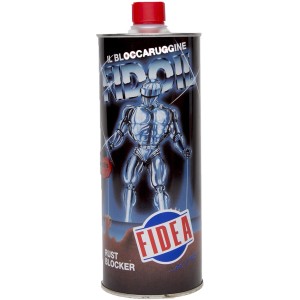 Barattolo di fondo antiruggine con motivo robot.