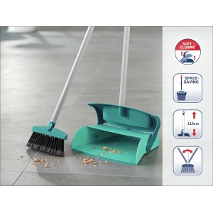 Set paletta raccoglipolvere e scopino con manico Leifheit