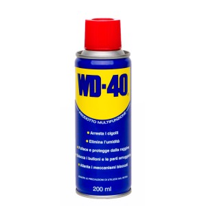 WD-40 olio multiuso spray, blu/giallo/rosso, 200ml. Per manutenzione, lubrificazione e protezione dalla ruggine.