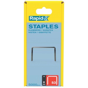 Graffe a filo fine Rapid No. 53 zincate da 8 mm