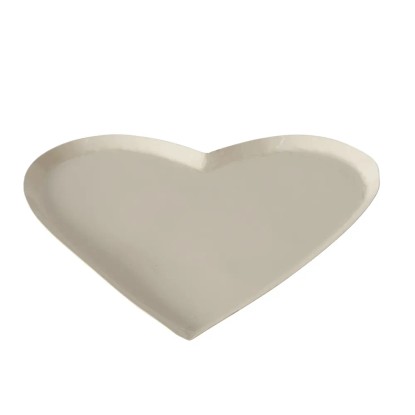 Vassoio Inlove in ferro beige 23,5x22 cm