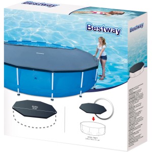 Copertura per piscina Bestway, Ø 305 cm, nera, per piscine Steel Pro e Fast Set.