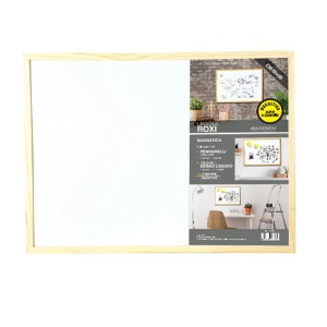 t.b.t. Bacheca magnetica bianca con cornice in legno.