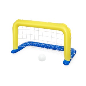 Porta da calcio gonfiabile per piscina, giallo/blu, con palla. Ideale per giochi d'acqua.