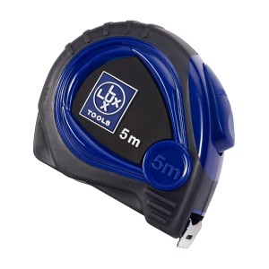 Metro a nastro LUX Comfort, 5 m, blu e nero, design ergonomico.