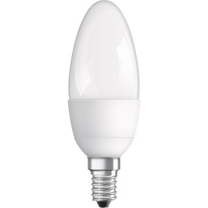 Lampadina LED Osram E14, forma a candela, 4,9W, set da 3. Luce LED bianca.