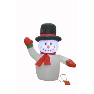 Pupazzo di neve gonfiabile come figura luminosa per esterni.