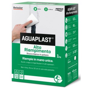 Confezione di AGUAPLAST Alto Riempimento, stucco speciale bianco per riparazioni.