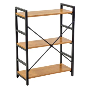 Scaffale in metallo e legno Achille 3 ripiani 60x28x83,5 cm