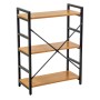 Scaffale in metallo e legno Achille 3 ripiani 60x28x83,5 cm_2