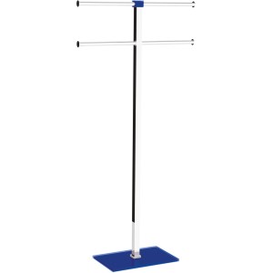 Portasciugamani freestanding blu con due aste.
