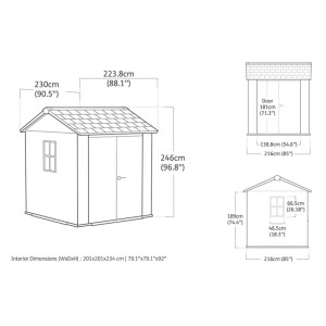 Casetta da giardino in PVC Keter Apex sp.20 mm marrone scuro 7,4 m²
