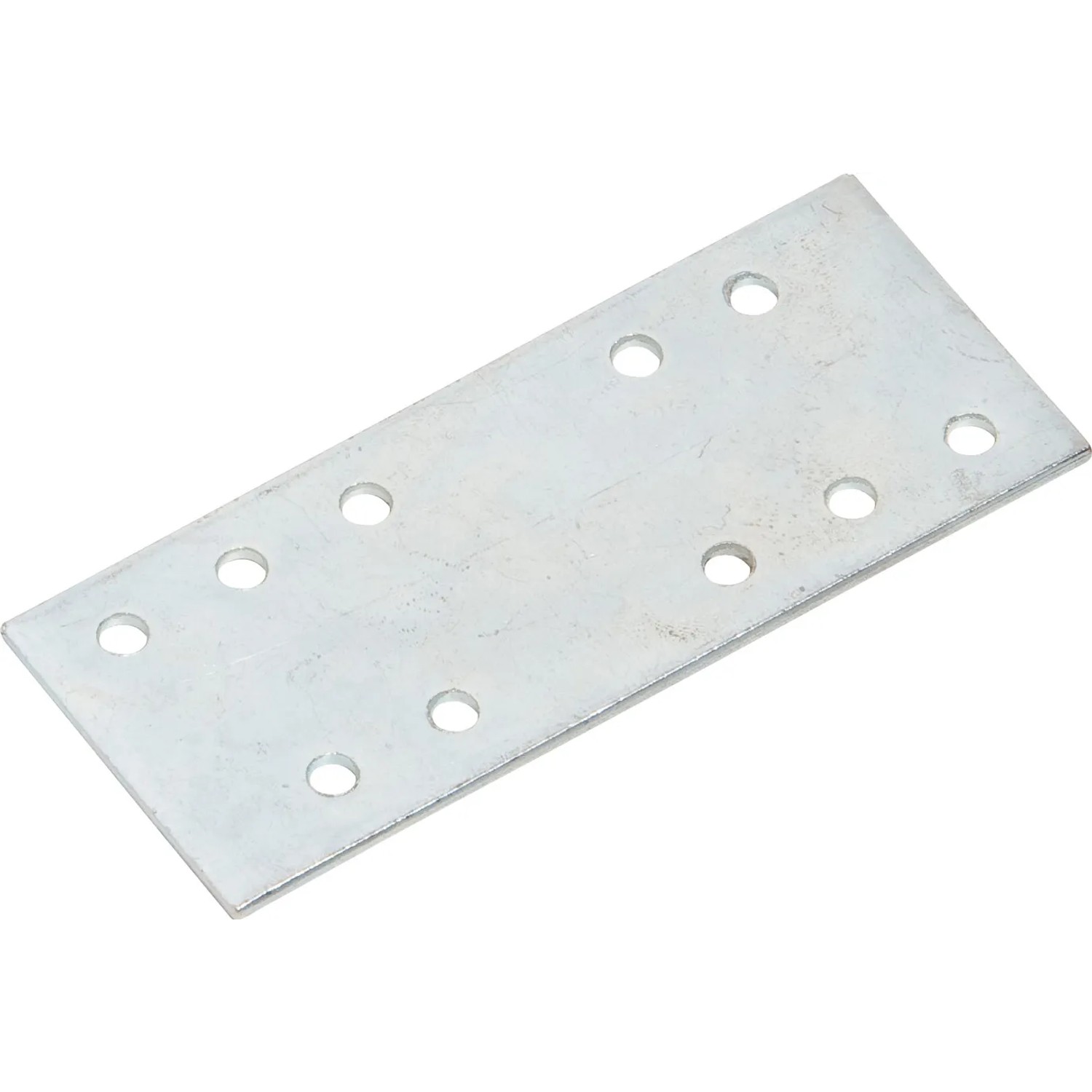 Connettore piatto zincato rettangolare 100x40 mm con fori per il fissaggio.