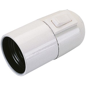 Portalampade t.b.t. bianca con interruttore per lampadine.