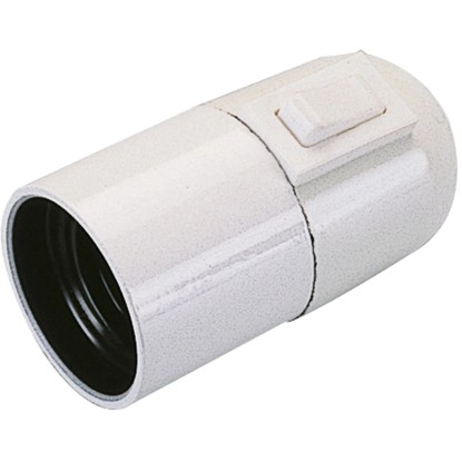 Portalampada E27 con interruttore corpo liscio bianco