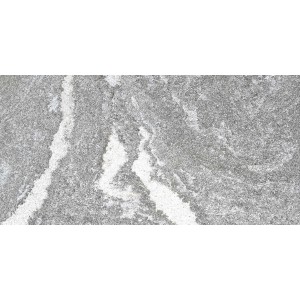 Piastrella per esterni t.b.t. grigia con marmorizzazione bianca.