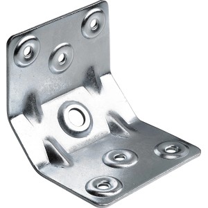 Connettore per telaio tavolo e sedia Hettich in metallo per il montaggio delle gambe del tavolo.