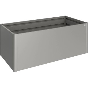 Biohort aiuola rialzata in metallo, grigio quarzo metallizzato, 77x201x102 cm, per giardino e terrazzo.