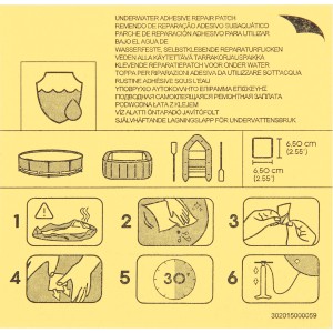 Toppe autoadesive Bestway, 10 pezzi, per la riparazione di piscine. Istruzioni per l'uso delle toppe.